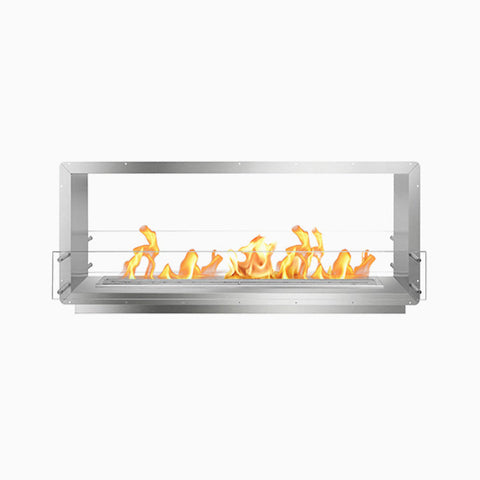 THE BIOFLAME 60" DOUBLE SIDED FIREBOX FB-DS-60-48M-Silver-Spacer