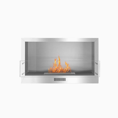 THE BIOFLAME 38″ SINGLE SIDED FIREBOX FB-SS-38-16M-Silver-Spacer