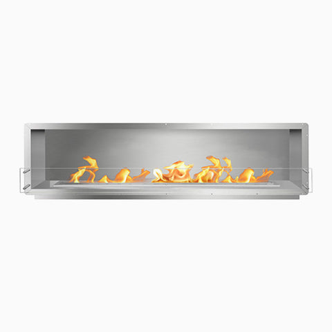 THE BIOFLAME 96" SINGLE SIDED FIREBOX FB-SS-96-72M-Silver-Spacer