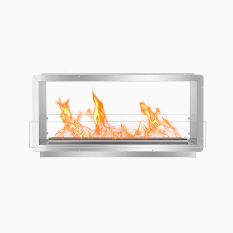 THE BIOFLAME XL DOUBLE SIDED FIREBOX FB-DS-XL-38M-Silver-Spacer